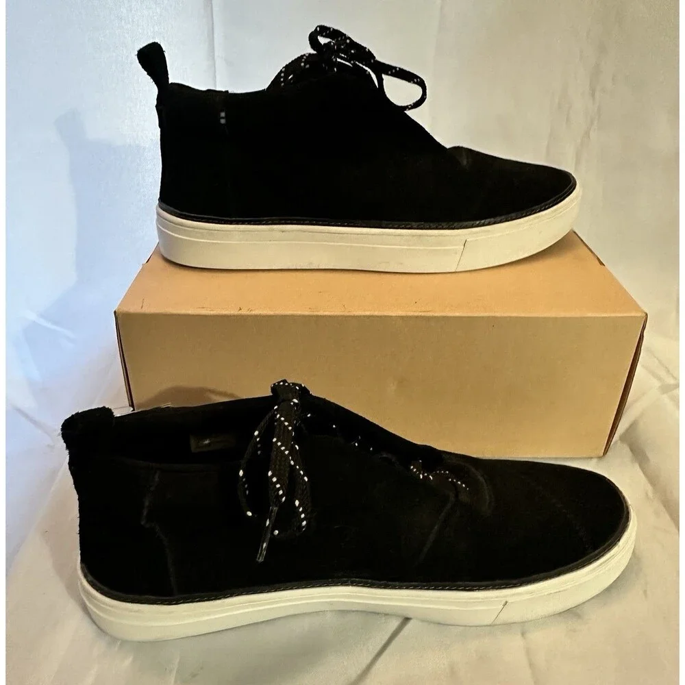 TOMS Riley Mid-Top Sneaker Women’s 9.5 Black Suede OrthoLite NWT